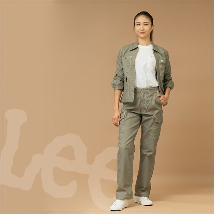 Lee カーゴパンツ 作業服 レディース ストレッチ 飲食店