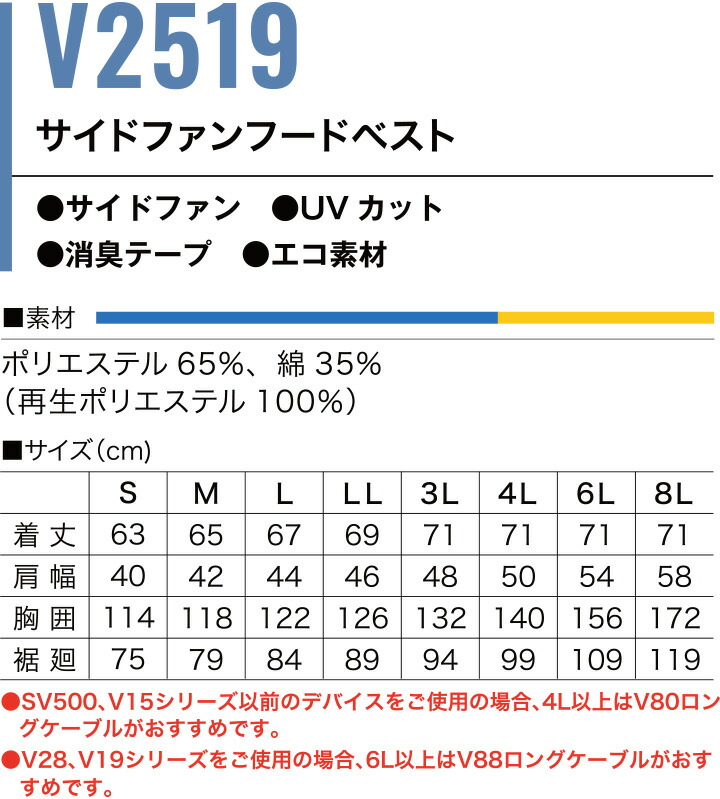 HOOH（鳳皇） 即日発送 空調服 サイドファン ベスト HOOH V2519 空調