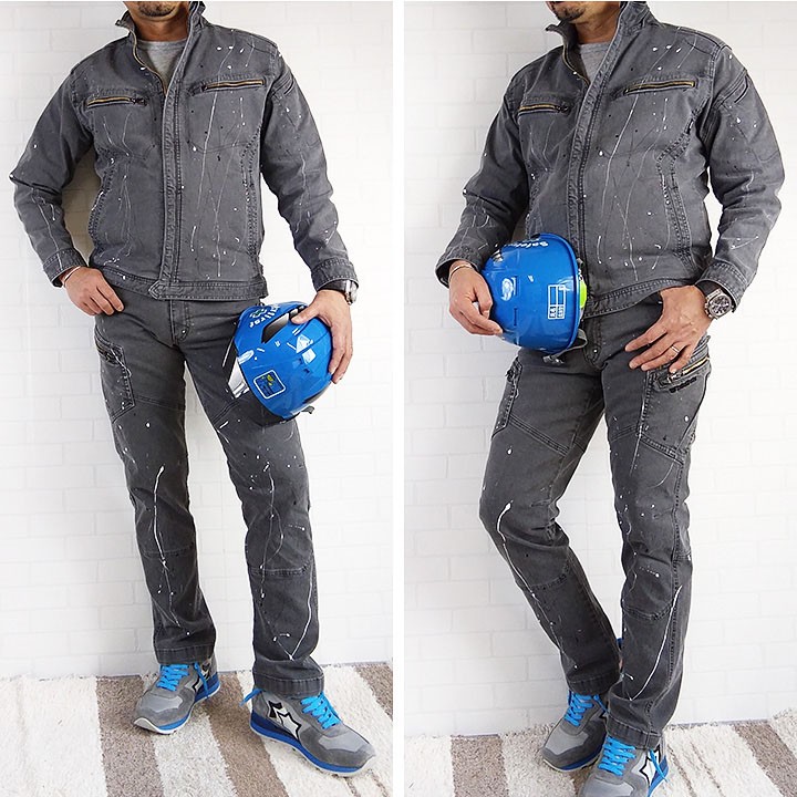 TS DESIGN 【即日発送】デニム 作業着 ストレッチ 袖ブルゾン 匠 