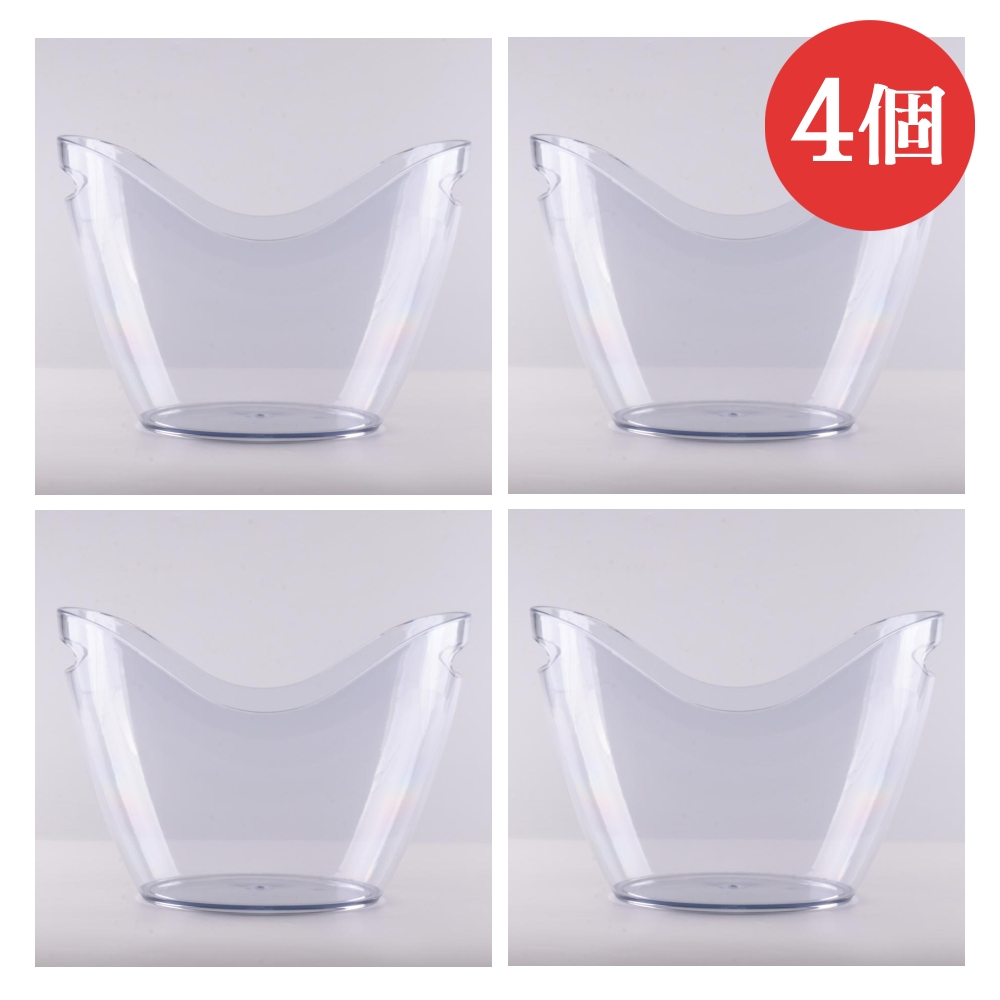 （4Lサイズ） ワインクーラー アイスバケット 大容量 アクリル 持ち手付き 軽量 保冷 割れにくい ワイン ビール シャンパン パーティー レストラン クリア | ブランド登録なし | 03