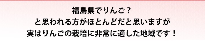 福島県でりんご？と思われる方がほとんどだと思いますが実はりんごの栽培に非常に適した地域です！