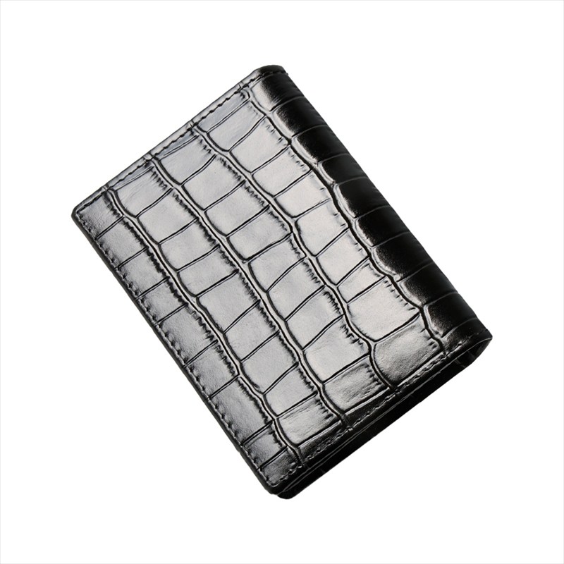 名刺入れ メンズ カードケース 本革 レザー 型押しクロコ クロコダイル