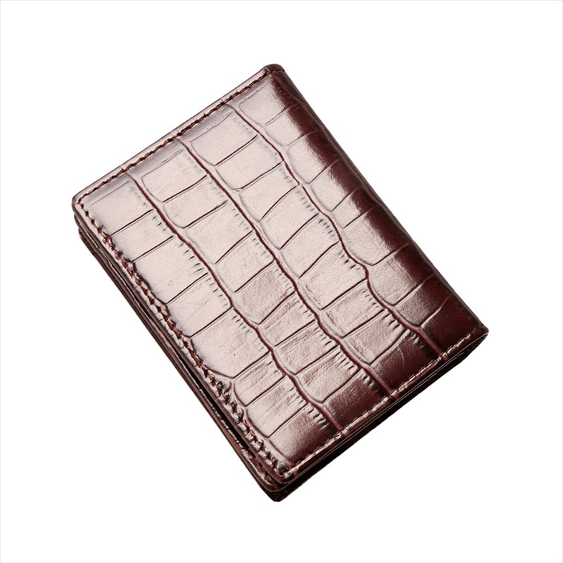 名刺入れ メンズ カードケース 本革 レザー 型押しクロコ クロコダイル