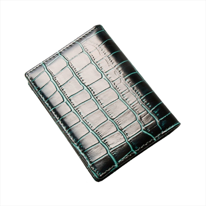 名刺入れ メンズ カードケース 本革 レザー 型押しクロコ クロコダイル