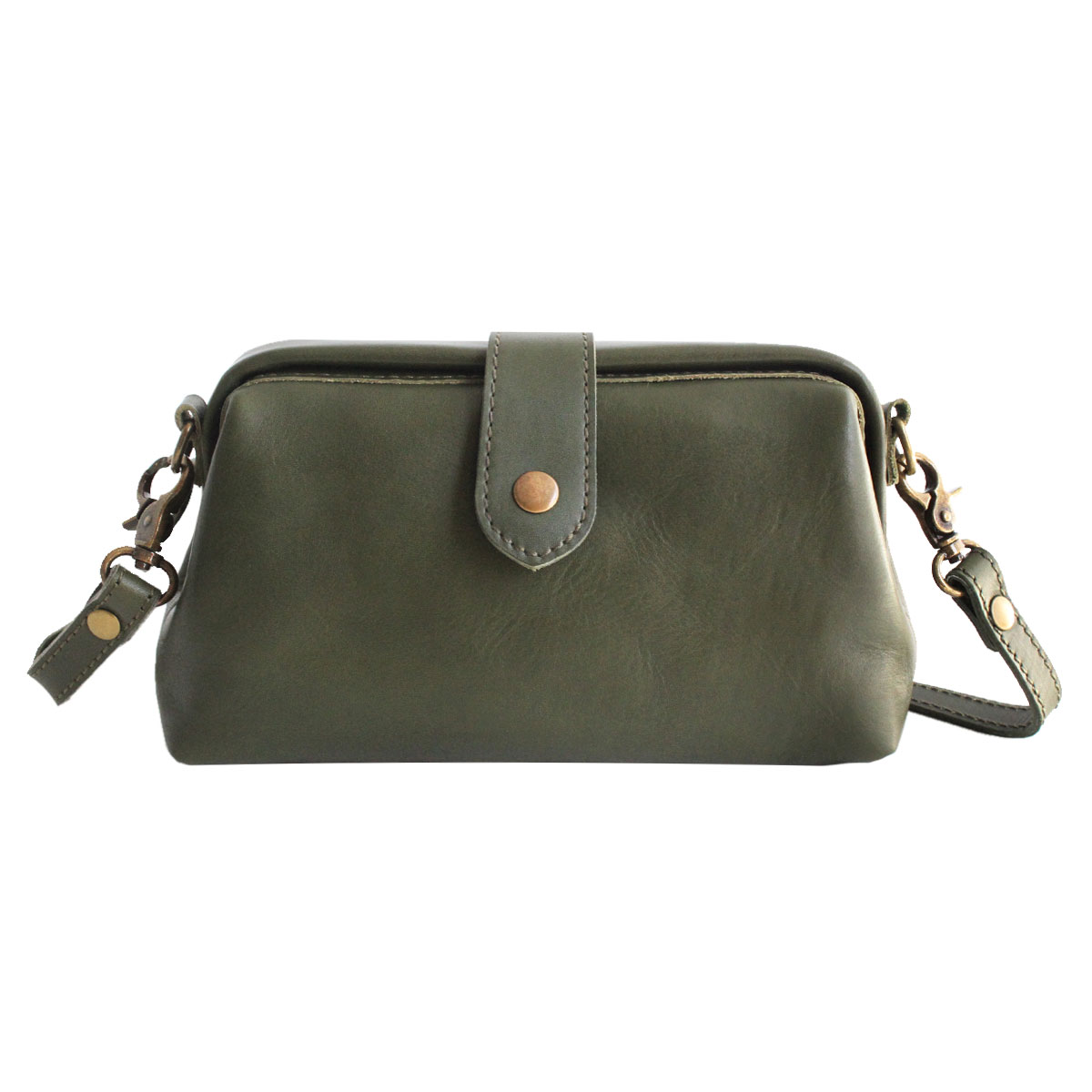 ショルダーバッグ レディース 本革 軽い ポケット 口金バッグ かわいい