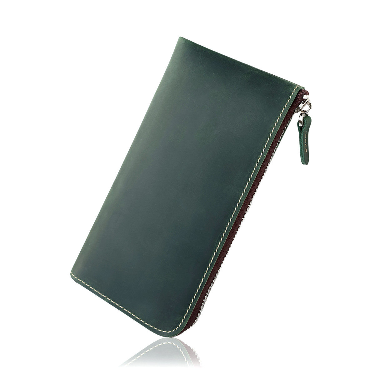 小さい長財布 Ｌ字ファスナー レザーウォレット メンズ 本革 クレイジーホースレザー アンティーク調 小銭入れあり |  | 04