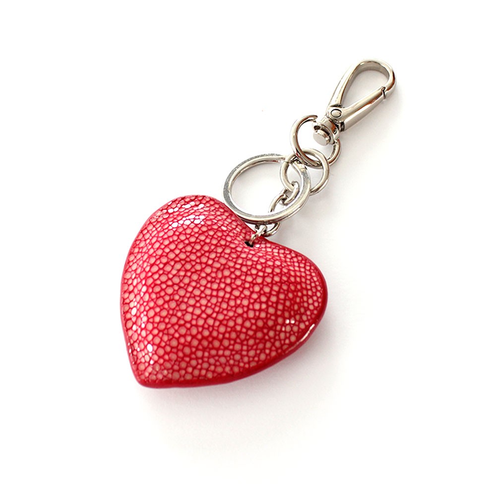 キーホルダー 革 レディース ハート キーリング スティングレー 本革
