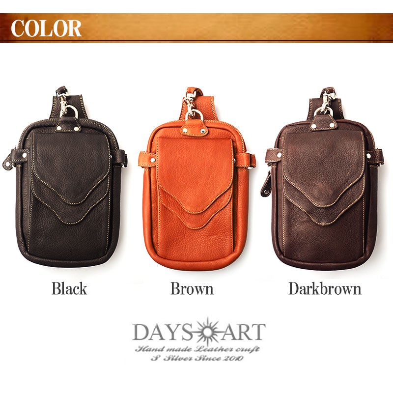 DAYSART ベルトポーチ 本革レザー メンズ ヒップバッグ 財布