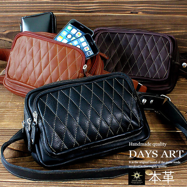 DAYSART（デイズアート） ウエストバッグ 本革レザー メンズ 斜め掛け