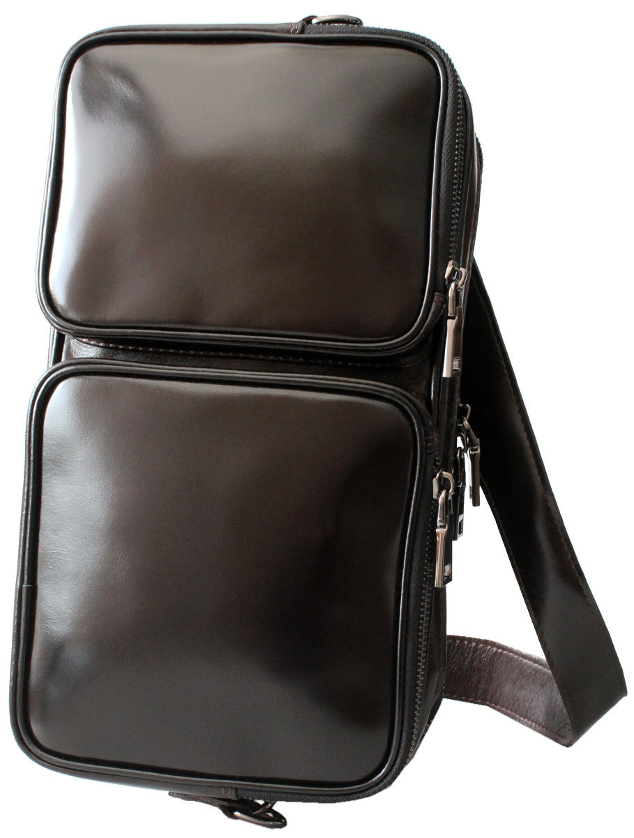 ボディバッグ メンズ 本革 マーキス ダブルポケット スクエア ハンドメイド ショルダーベルト | DAYSART | 02