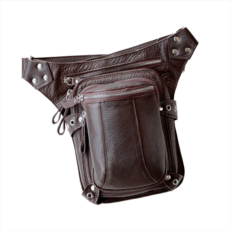 レッグポーチ メンズ 本革 ショルダーバッグ 2WAY ウエストバッグ