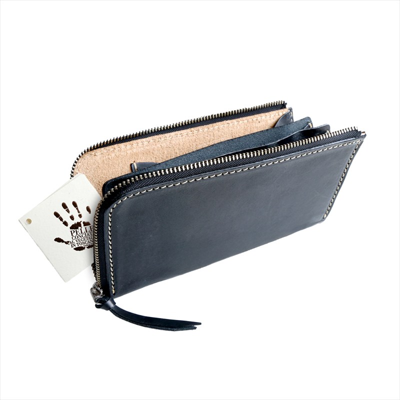 小さい長財布 レザーウォレット L字ファスナー 本革 財布 メンズ