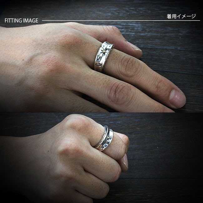 シルバー彫刻リング　(太陽部分　K18) 7日～9日の3日間値下げします。 指輪 メンズ リング シルバー925製 太陽神 19 21 23号 : 革財布