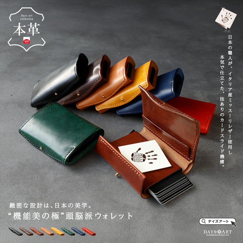 三つ折り 本革 レザーウォレット.