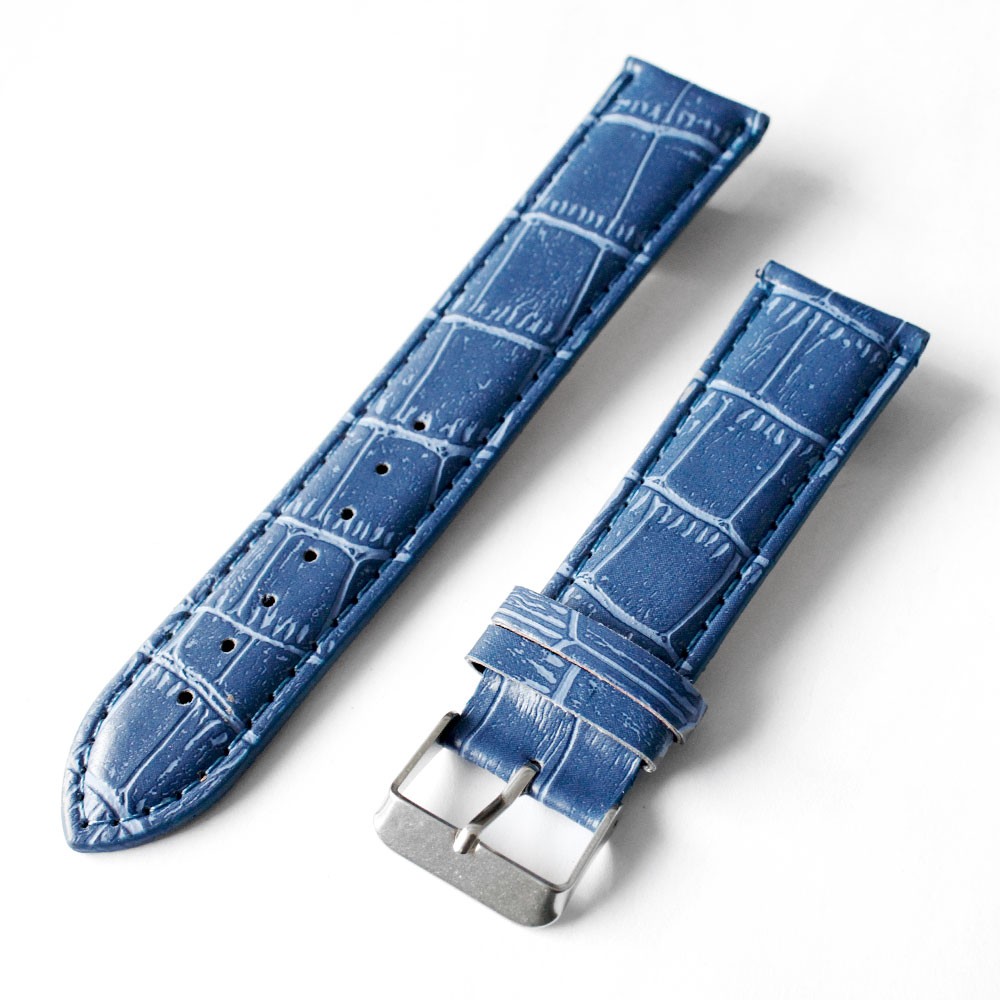 時計 ベルト バンド 22mm 腕時計交換用 PUレザー : 革財布・シルバー