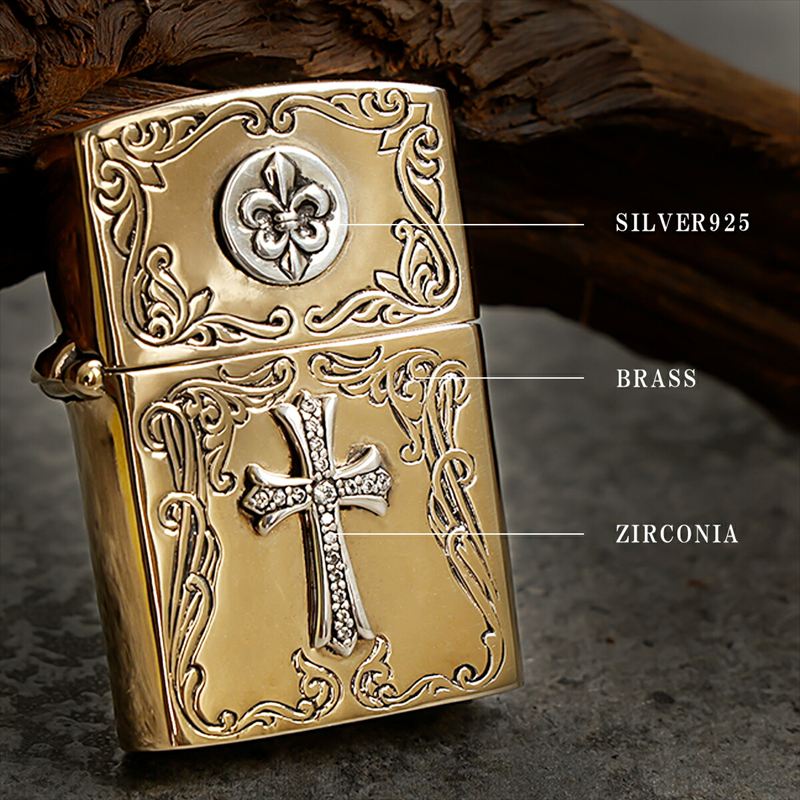 good vibrations Zippo ジッポライター クロス 十字架 ユリ 紋章