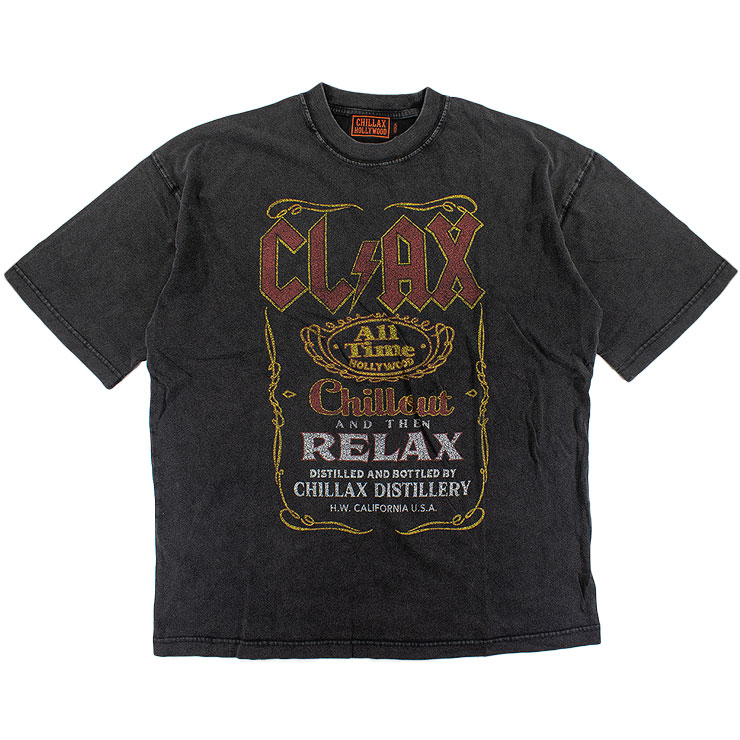 CHILLAX チラックス メンズ Tシャツ バンド カスレプリント 半袖