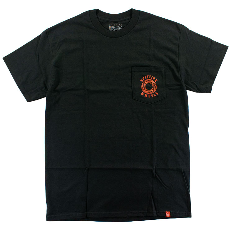 スピットファイア　黒タグtシャツ SPITFIRE WHEELS スピットファイア メンズ Tシャツ ロゴ 半袖TEE