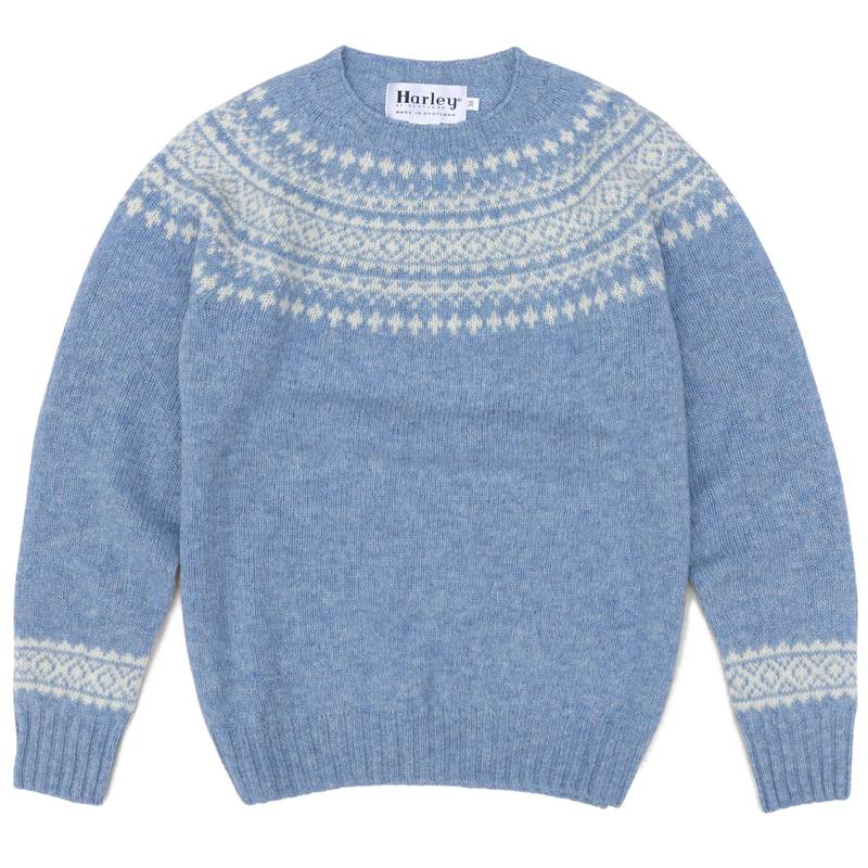 Harley of Scotland ハーレーオブスコットランド ノルディック柄 クルーネックセーター レディース YOKE CREW NECK  SWEATER SUPERSOFT L3170 ウール100%