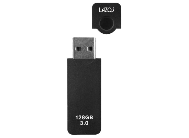 usbメモリ 128gb キャップ式 USB3.0対応 USBフラッシュメモリ 128GB Lazos  l-us128-cpw かわいい ホワイト ブラック メール便送料無料