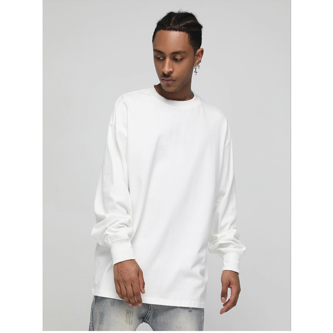 ｔシャツ　長袖　無地　メンズ　ロンt　コットン　白Ｔ　ゆったり　厚い　春　秋　シンプル　カジュアル　大きいサイズ | ブランド登録なし | 01