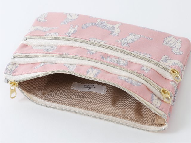 スリーファスナーポーチ 02 リバティプリント 使用 18×12.5cm