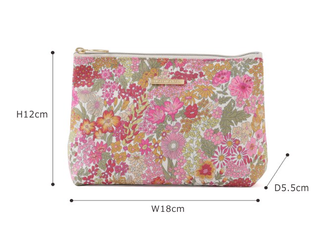 BASICポーチL リバティプリント 18×12×5.5cm 【フローレットロンドン