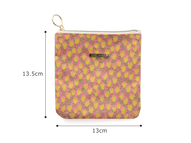 2SIDEポーチ リバティプリント使用 13×13.5cm 【フローレットロンドン