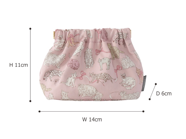 バネ口ポーチ リバティプリント使用 14×11×6cm 【フローレットロンドン