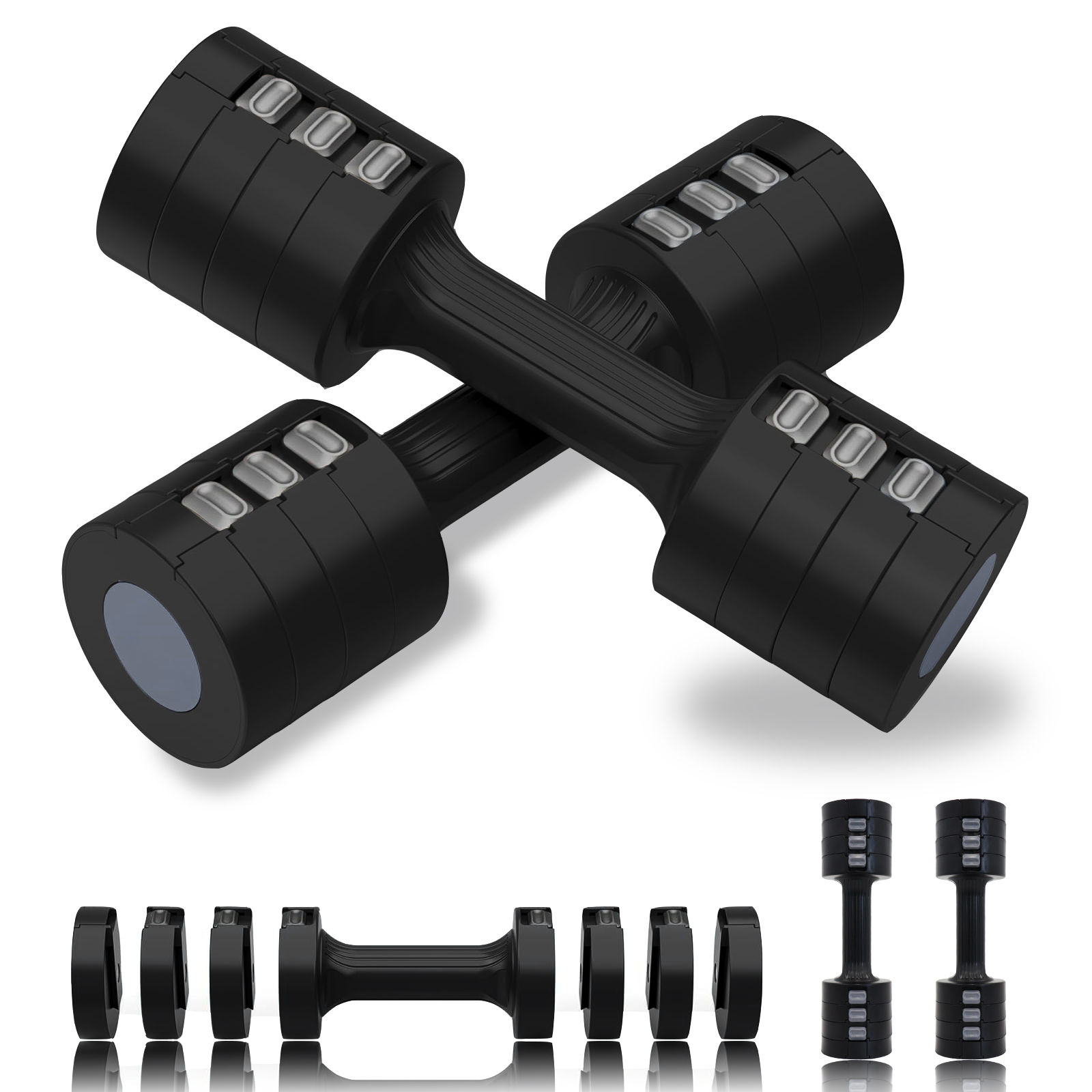 【可変式】adidas ダンベル 5kg×2個 ダンベル 可変式 可変式ダンベル 5kg 2kg 2個セット クイックダンベル