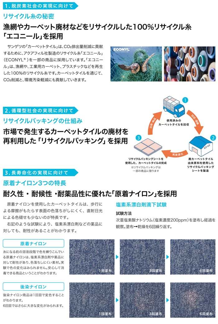 生地サンプル サンゲツ タイルカーペット グレ...の詳細画像2