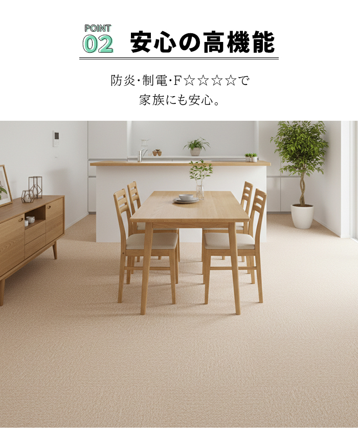 スミノエ 激安タイルカーペット 防炎 制電加工付き (業務用) 約50×50cm