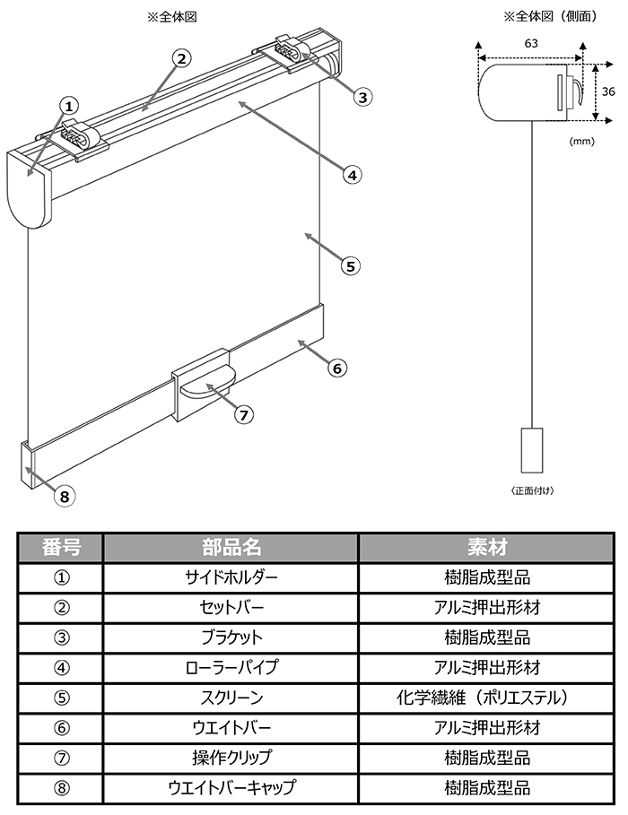 TOSO（トーソー） ロールスクリーン カーテンレール用 取り付け 簡単
