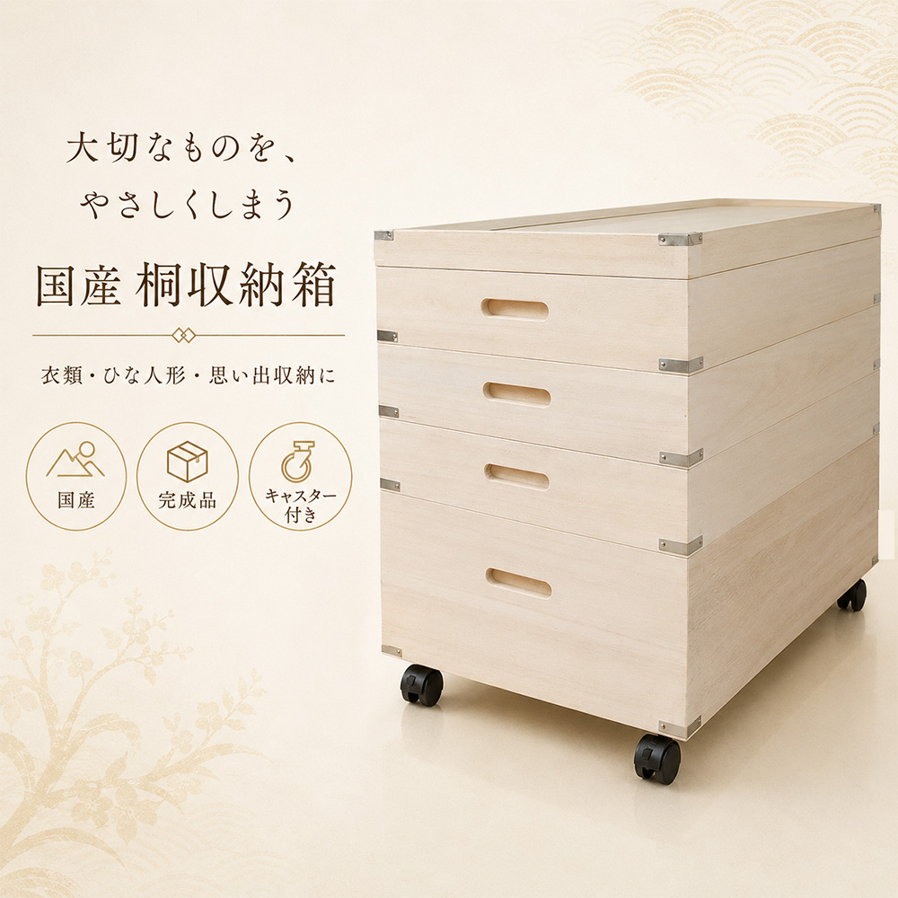 よこよこよんこ 必見！桐たんす３段 着物用　桐衣装箱　桐箱　桐箪笥 きよか | 5段 幅93cm 奥行42cm 高さ67cm 衣装ケース 桐箱 深型 浅型