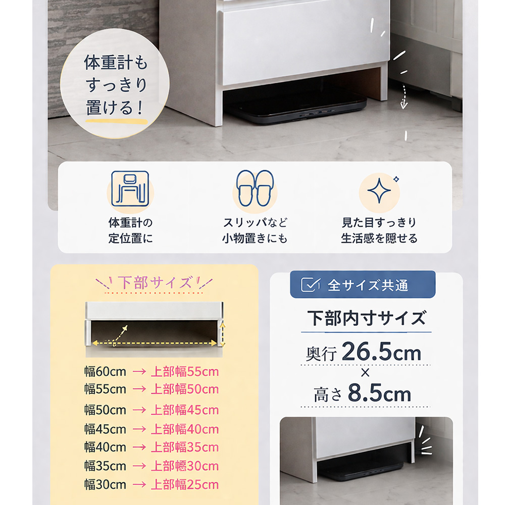 エペル | ランドリーチェスト 隙間収納 幅60cm 【 薄型 収納 チェスト