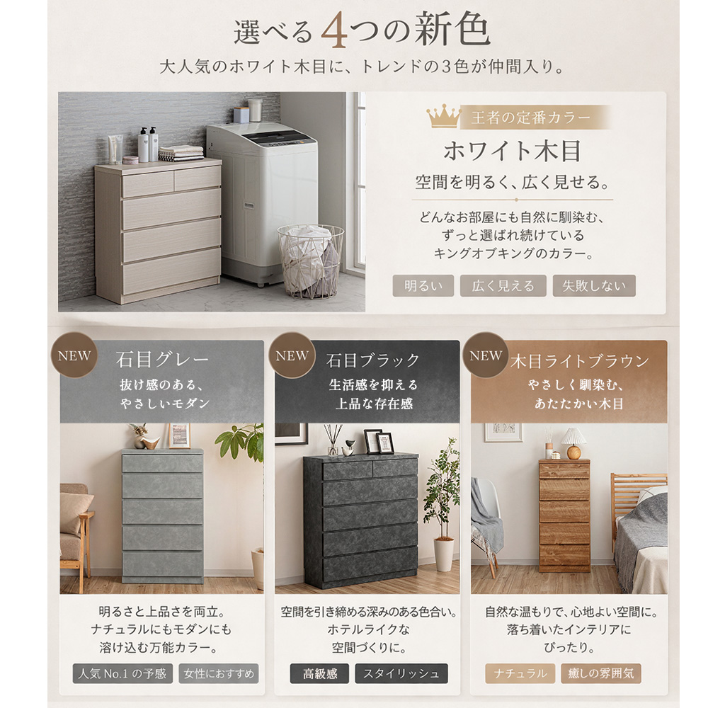 アルファタカバ 奥行30チェスト | 薄型チェスト 幅60cm 収納 5段