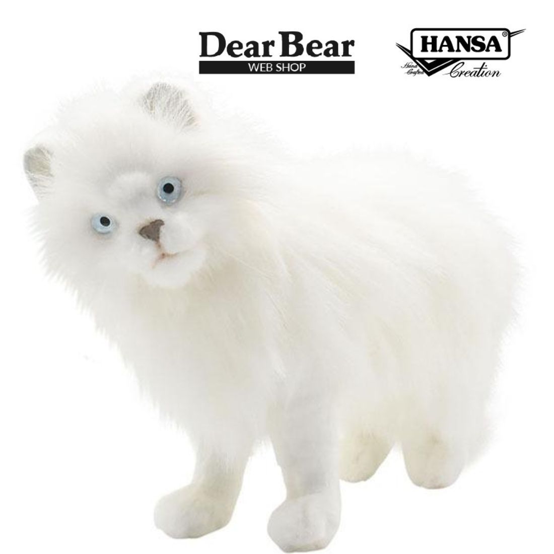 HANSA BH4222 シロネコ しろねこ 白猫 ぬいぐるみ リアル 爆買 母の日