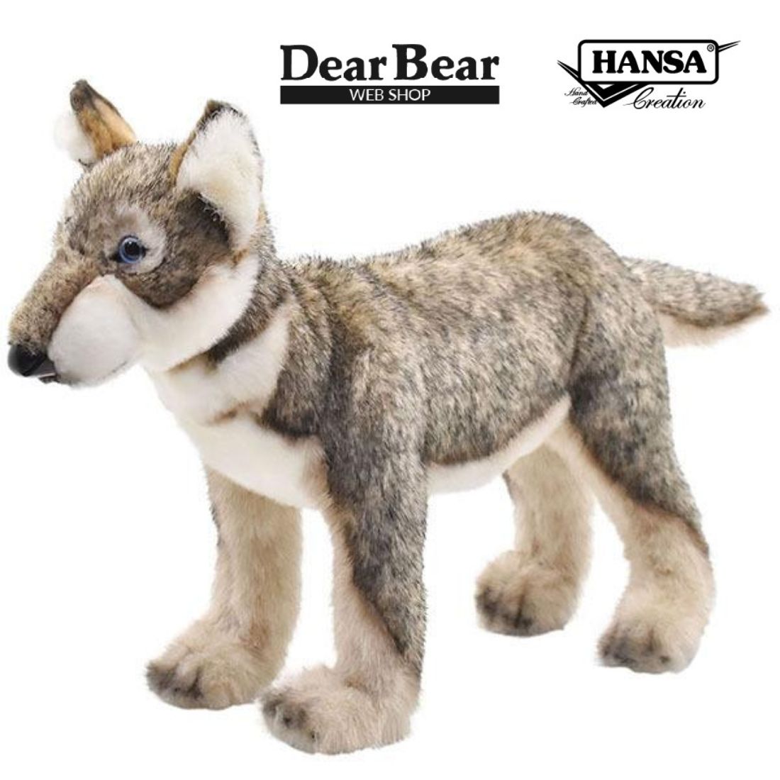 HANSA BH5467 オオカミ 仔 おおかみ 狼 こども 子供 ぬいぐるみ リアル