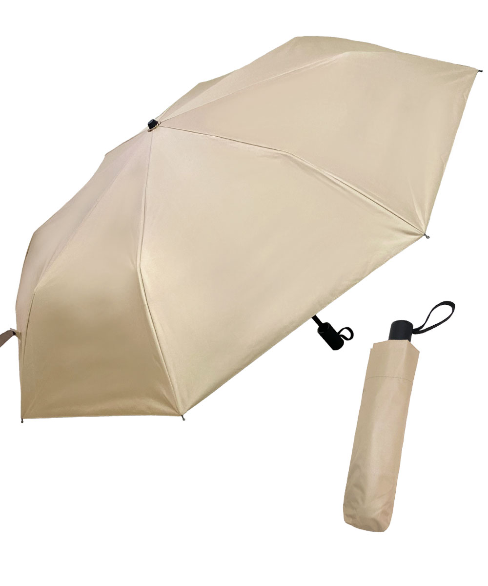 日傘 折りたたみ傘 完全遮光 UPF50+ 晴雨兼用 カーキ色 ☆ 3色ミックスオフxブラック 手動折りたたみ日傘 完全遮光