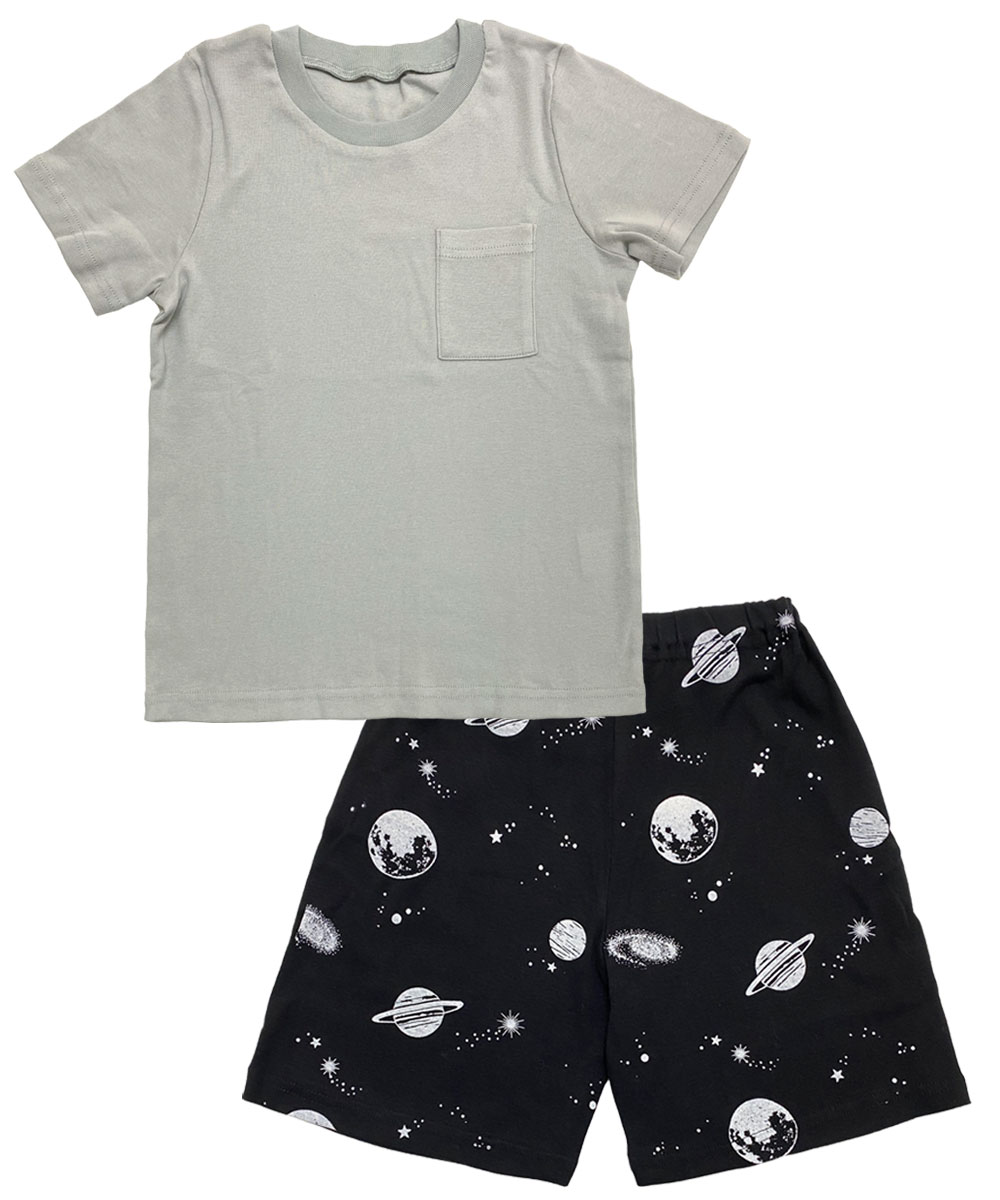 パジャマ キッズ 半袖 綿100% 夏 コットン 上下 セット セットアップ 子供服 通気性 ルームウェア かわいい 部屋着 半ズボン dk076 |  | 02