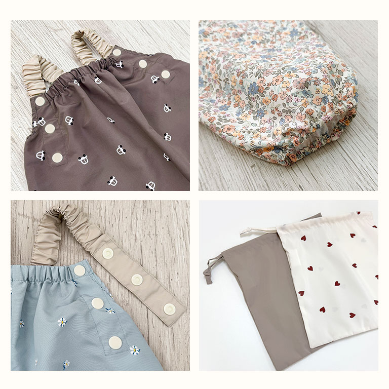 はっ水 やわらか プレイウェア 調整可能 80-100cm対応 お砂場着 遊び着 つなぎ 撥水 砂場着 80 85 90 95 100 ベビー キッズ dk080 |  | 48