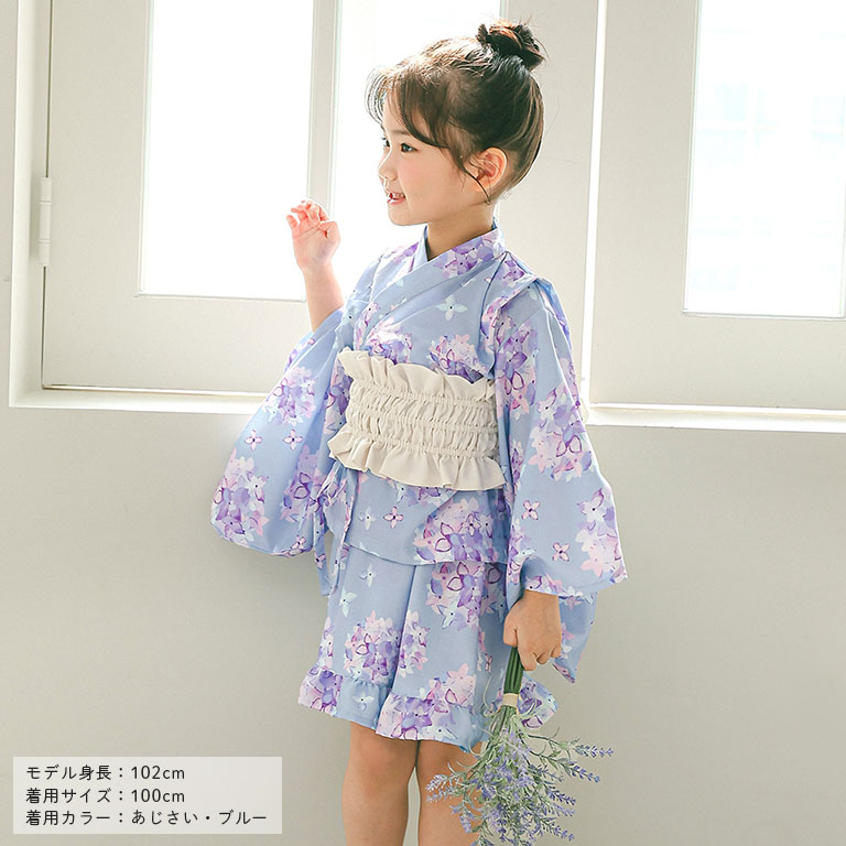 浴衣ドレス 子供 セパレート 女の子 浴衣 3点セット 2way 古典 帯