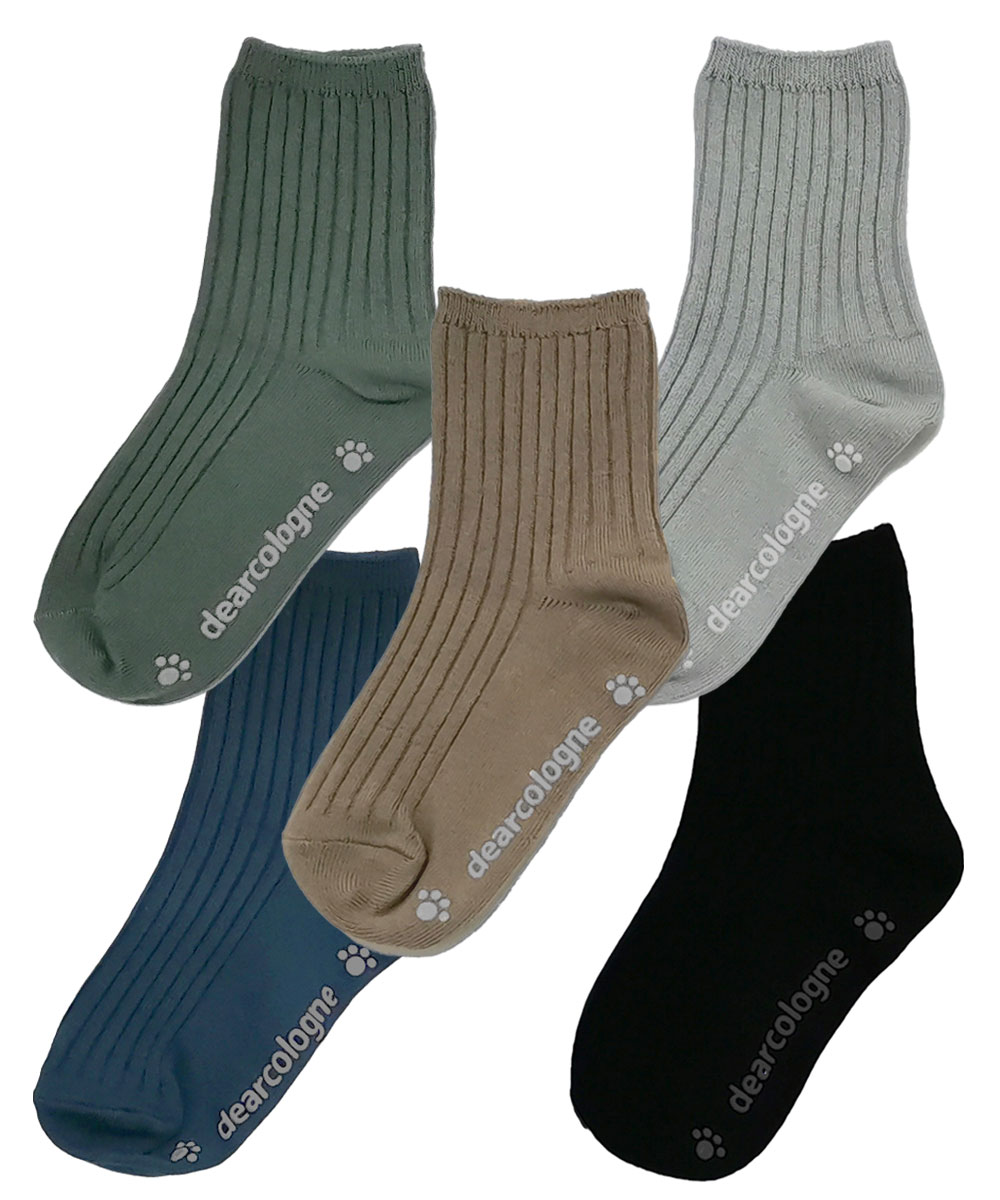 靴下 キッズ 5足組 セット レディース ソックス リブソックス くつ下 丈夫 リブ シンプル おしゃれ 無地 クルー丈 男の子 女の子 綿 返品不可 ds032set5 |  | 05