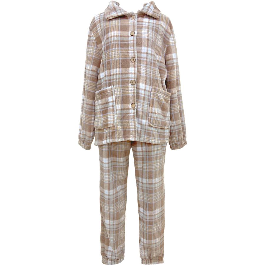ルームウェア レディース 冬 上下セット もこもこ パジャマ 前開き 長袖 着る毛布 防寒 あったかい 部屋着 ボタン かわいい 大きいサイズ  プレゼント dw013 ws :dw013:ディアコロン - 通販 - Yahoo!ショッピング