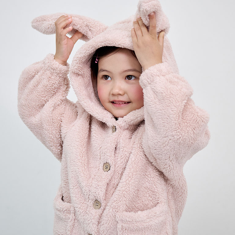 耳付き パーカー もこもこ 冬 キッズ ベビー ふわふわ くま うさぎ アニマル フード ボア 子供 子ども アウター 女の子 男の子 dw024 |  | 12