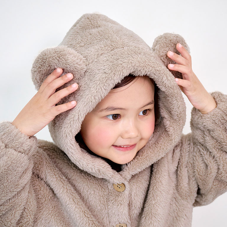 耳付き パーカー もこもこ 冬 キッズ ベビー ふわふわ くま うさぎ アニマル フード ボア 子供 子ども アウター 女の子 男の子 dw024 |  | 17