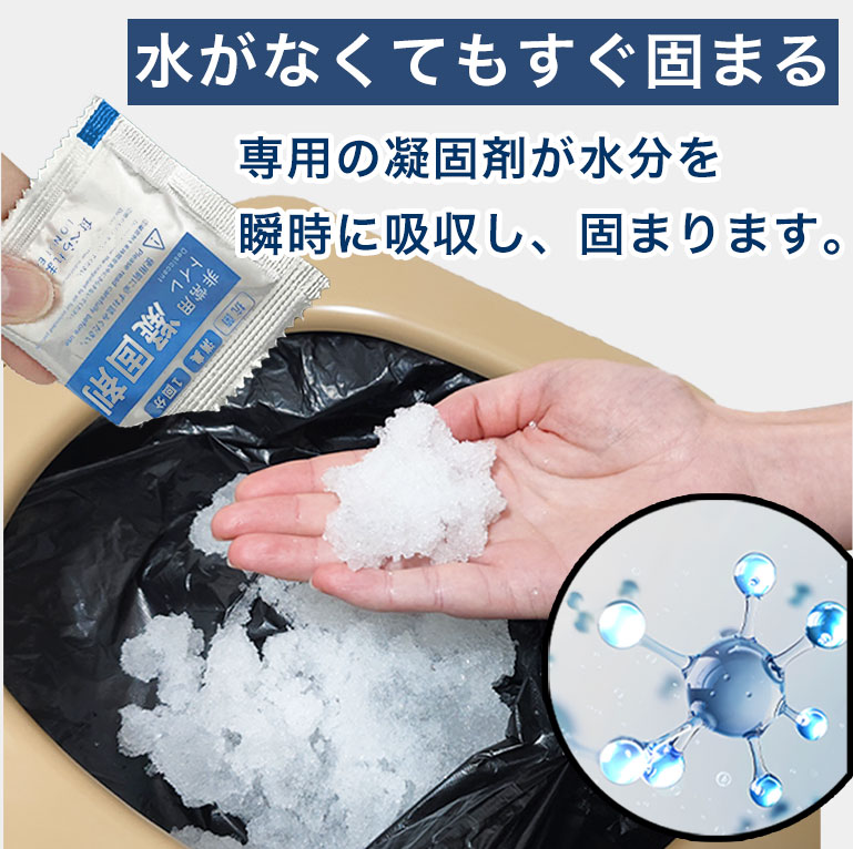 ポータブルトイレの処理剤 防災士監修】 ポータブルトイレ 簡易トイレ セット 凝固剤 処理袋 災害