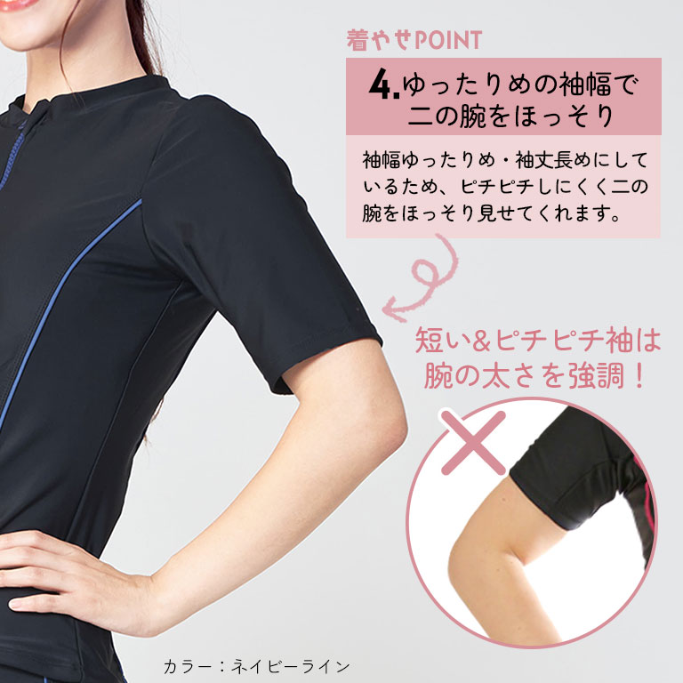 フィットネス水着 レディース 半袖 長袖 セパレート セット 着痩せ キャップ付き めくれ防止 大きいサイズ 前開き 体型カバー 水泳 ジム ft002 |  | 14