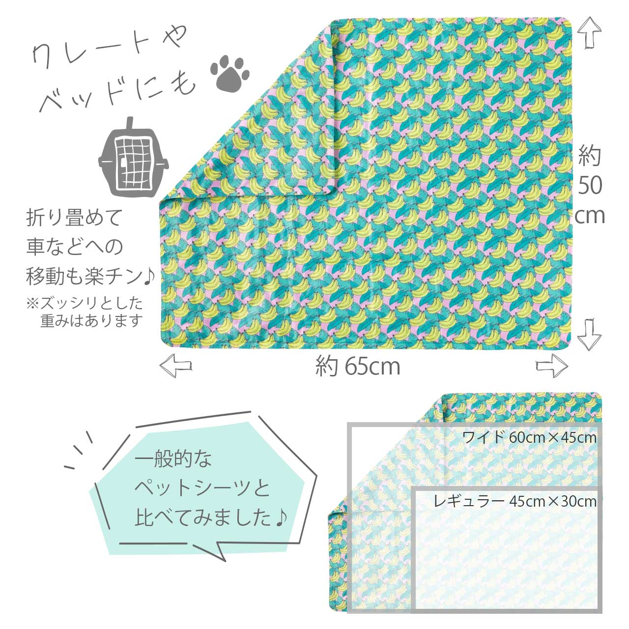 ファズヤード クールマット 2.0 バナナラマ M 小型犬 中型犬 暑