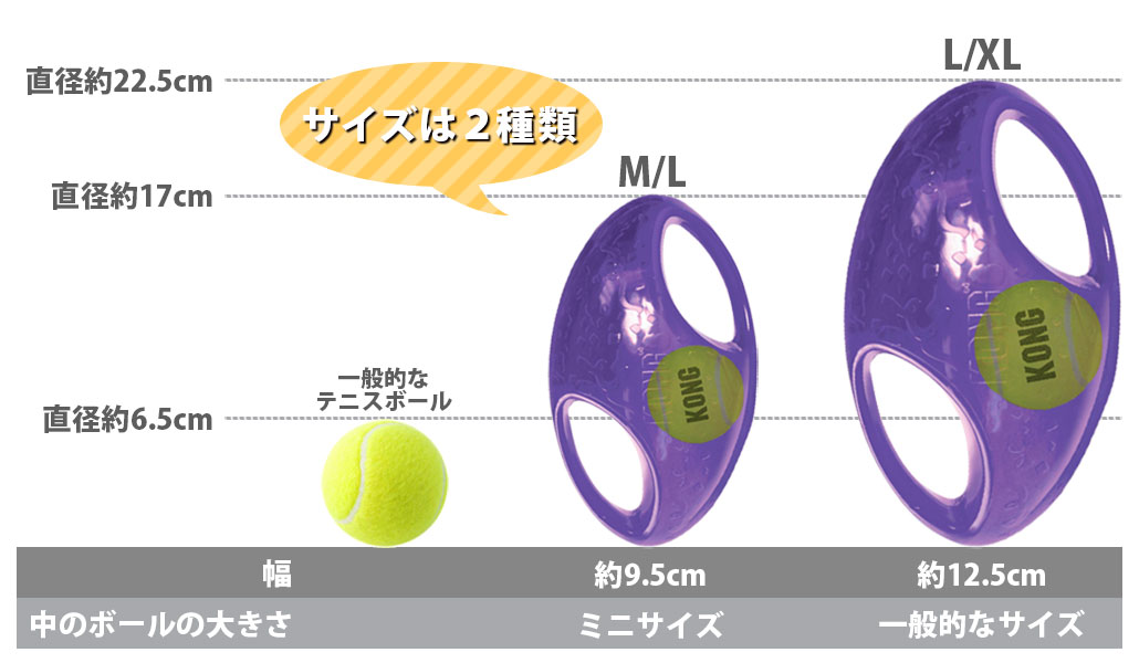 KONG コング ジャンブラー フットボールサイズ比較